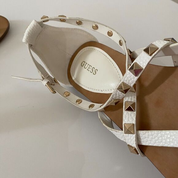 Guess Women's Sandals GWNIZANA Flat White Size 9.5 M - Picture 6 of 9